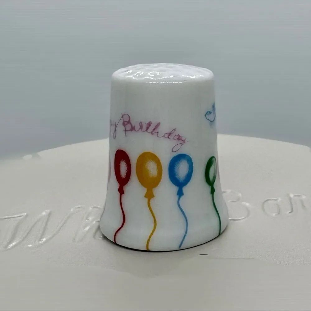 Vintage Made in Japan Birthday Balloon Ceramic Thimble – Excellent Condition